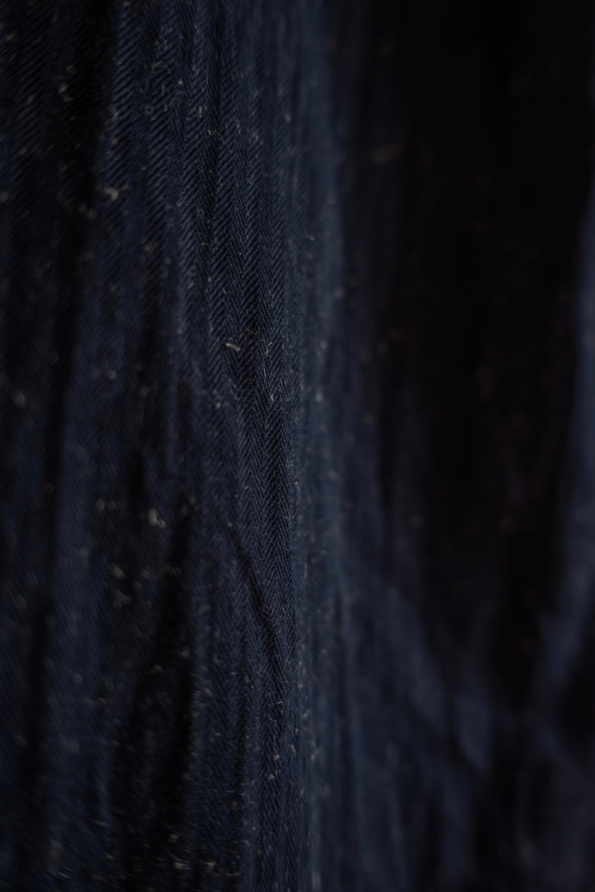 UNKRUID WIDE LEG TROUSERS DARK HAIRY HERRINGBONE
