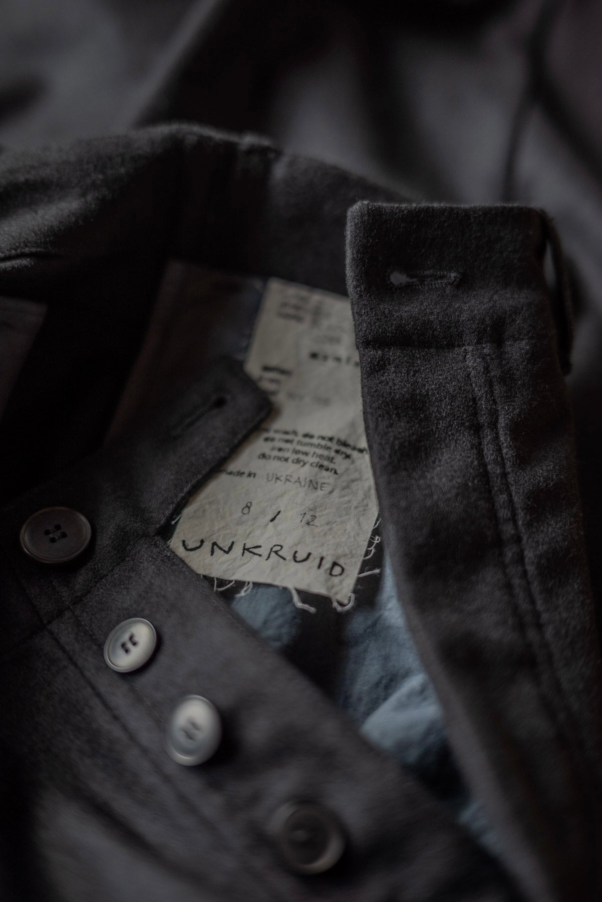 PANTALON LARGE UNKRUID EN LODEN FIN NOIR