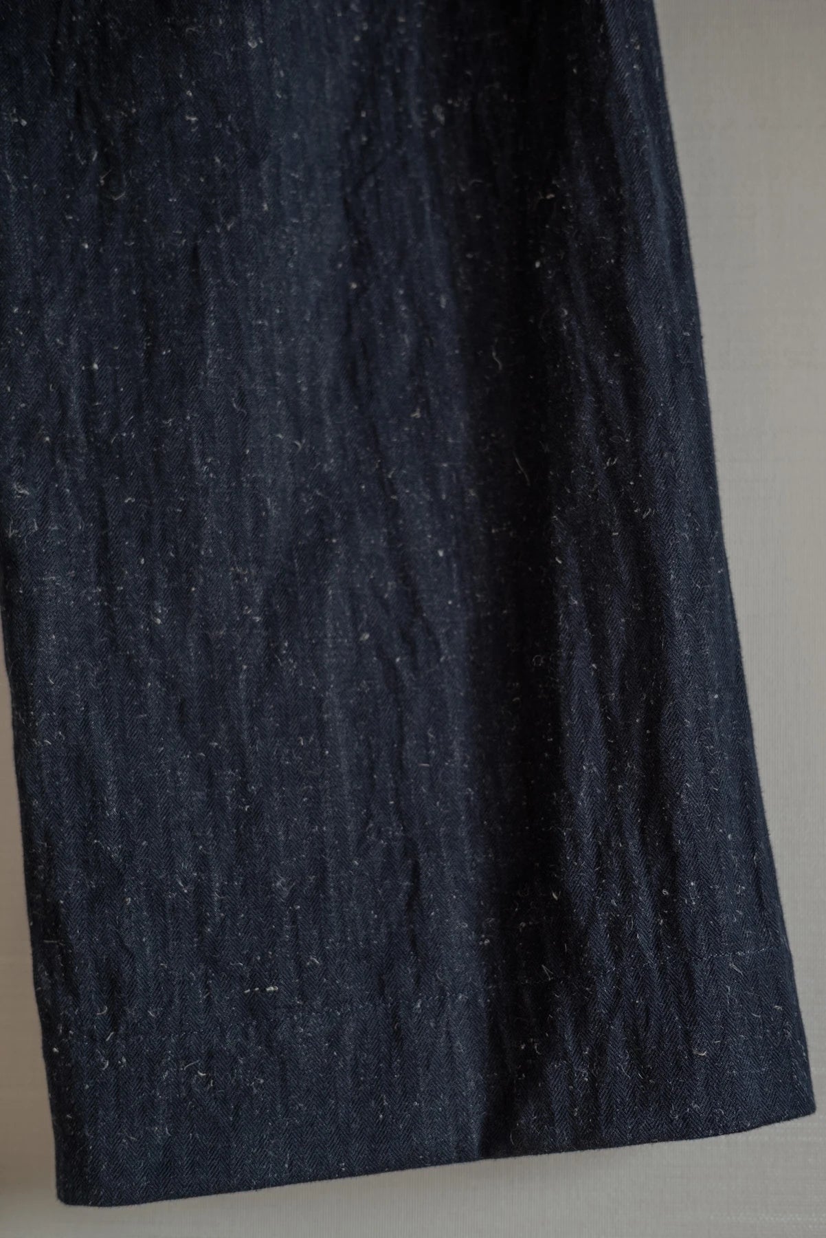 UNKRUID WIDE LEG TROUSERS DARK HAIRY HERRINGBONE