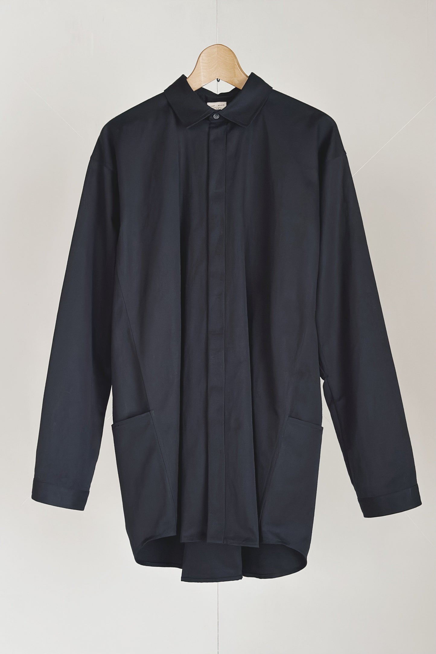 SHIRT#92 - COTTON / HEMP DENSE TWILL BLACK - JAN JAN VAN ESSCHE