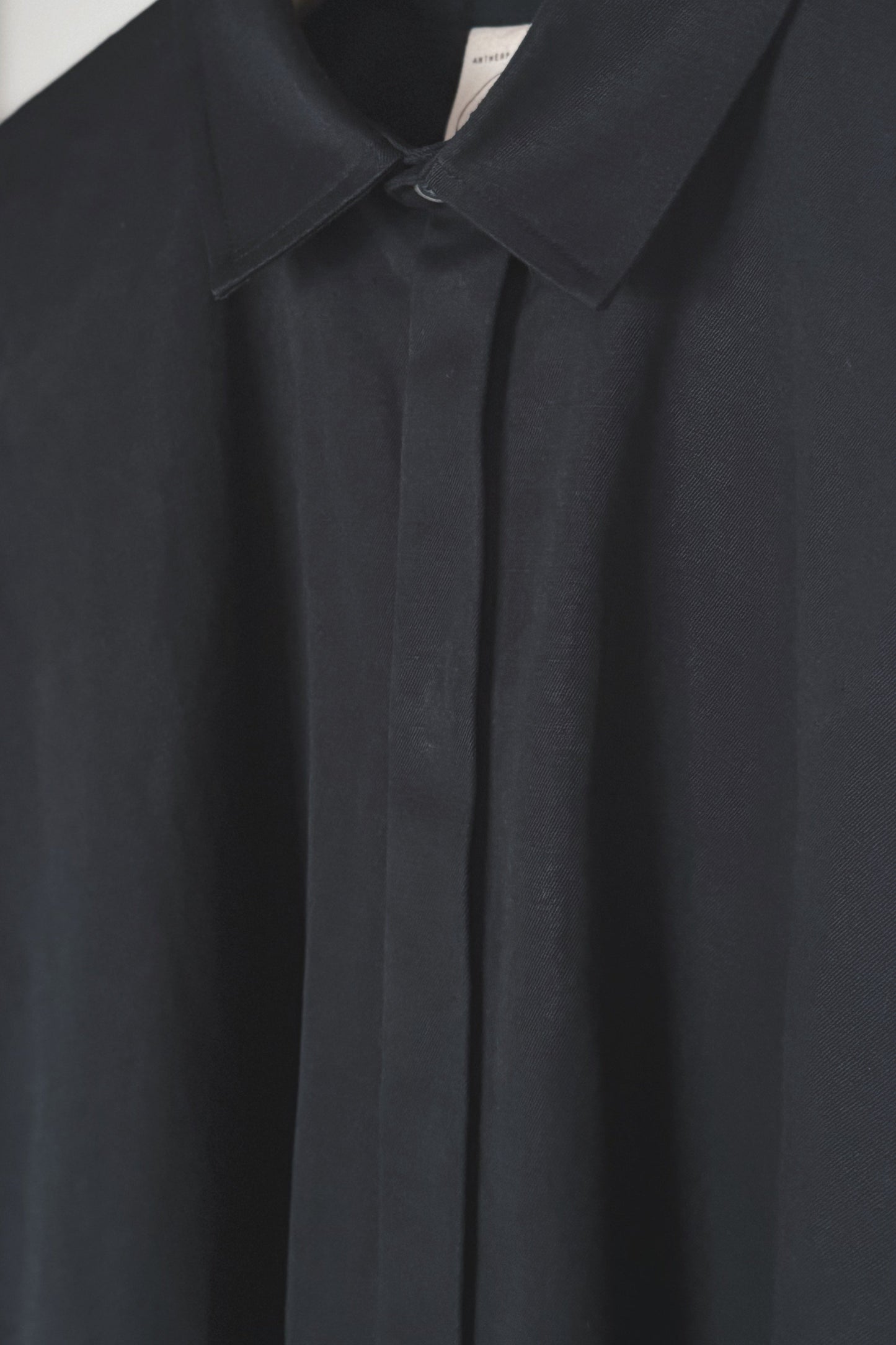 SHIRT#92 - COTTON / HEMP DENSE TWILL BLACK - JAN JAN VAN ESSCHE