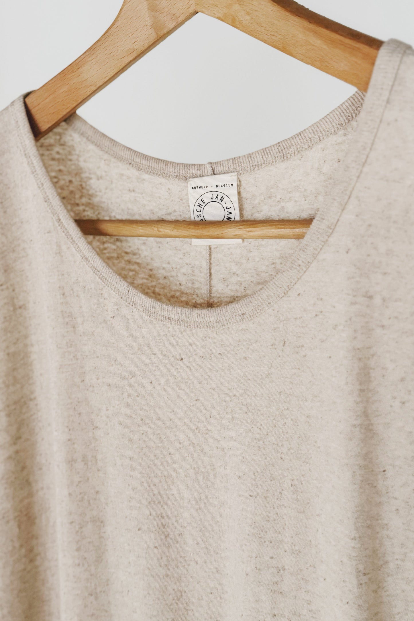 TANK TOP#16 - COTTON LINEN JERSEY NATURAL BROWN - JAN JAN VAN ESSCHE