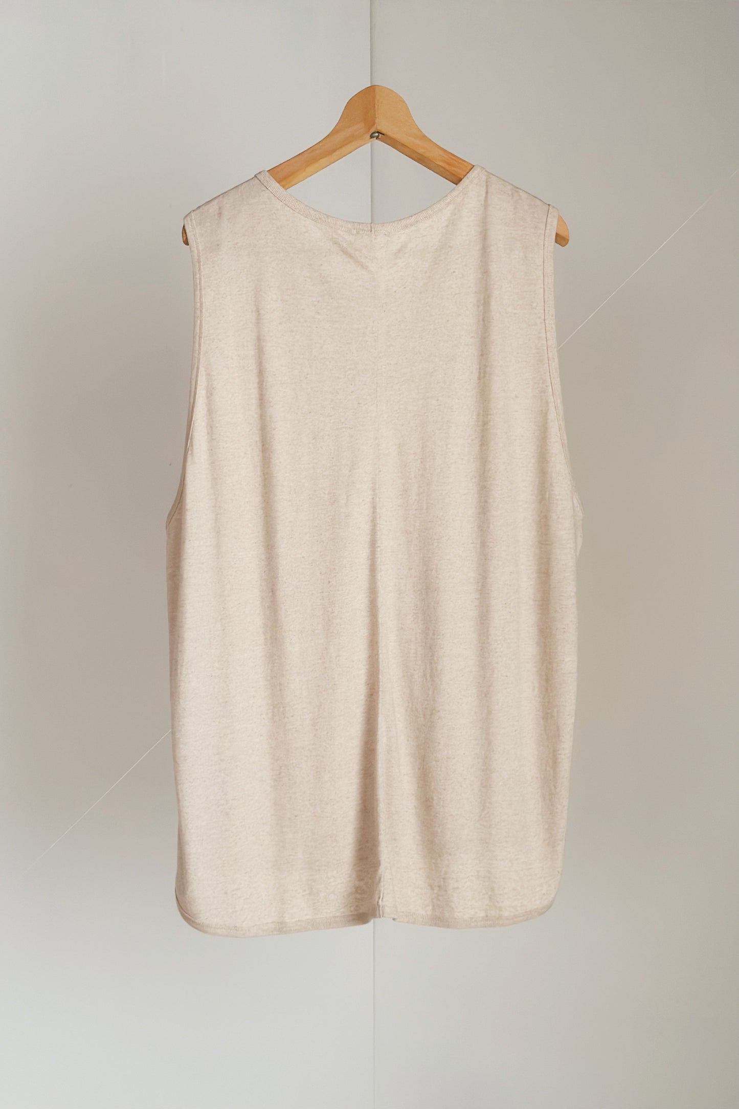 TANK TOP#16 - COTTON LINEN JERSEY NATURAL BROWN - JAN JAN VAN ESSCHE