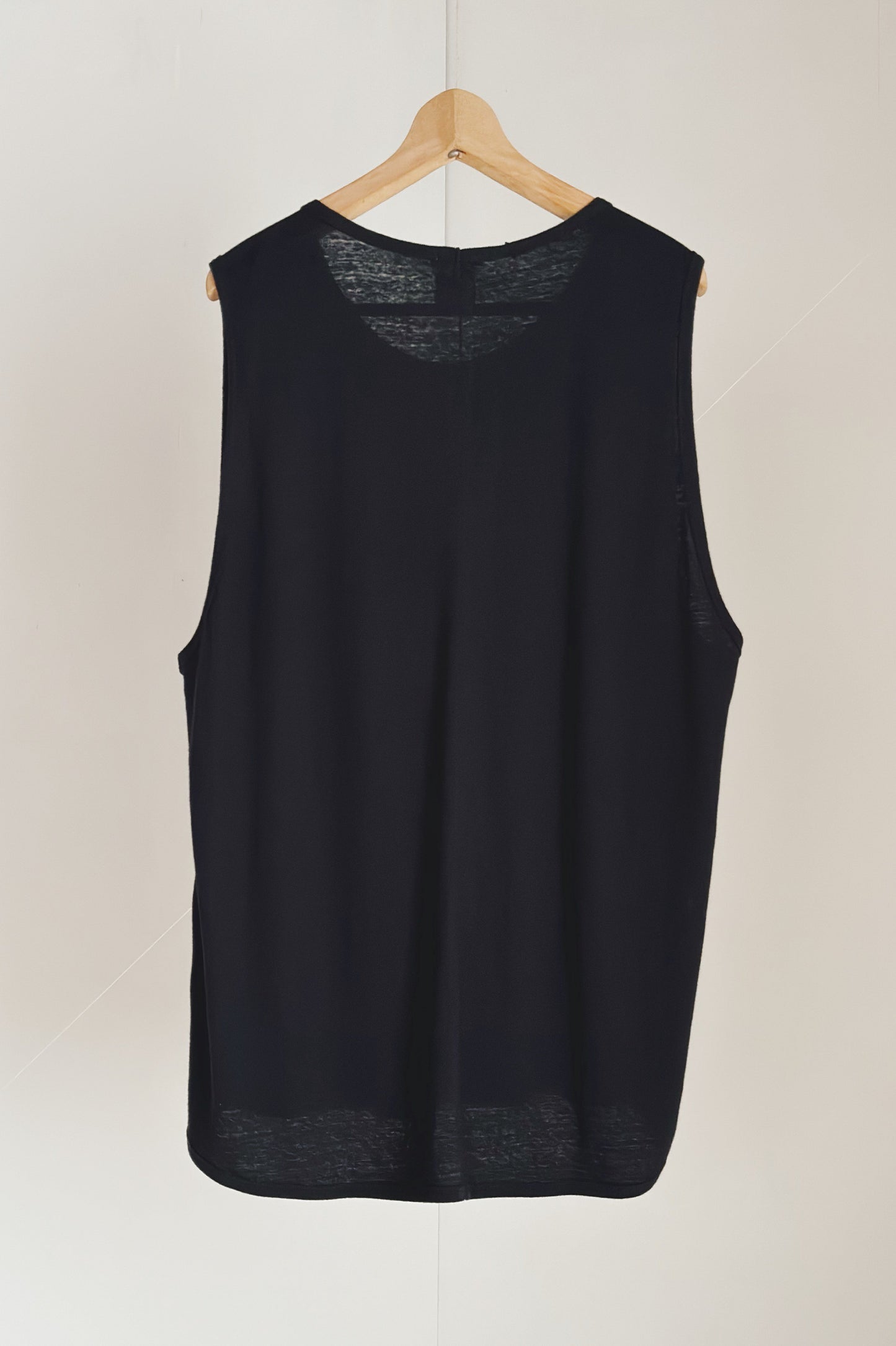 TANK TOP#16 - COTTON LINEN JERSEY BLACK - JAN JAN VAN ESSCHE