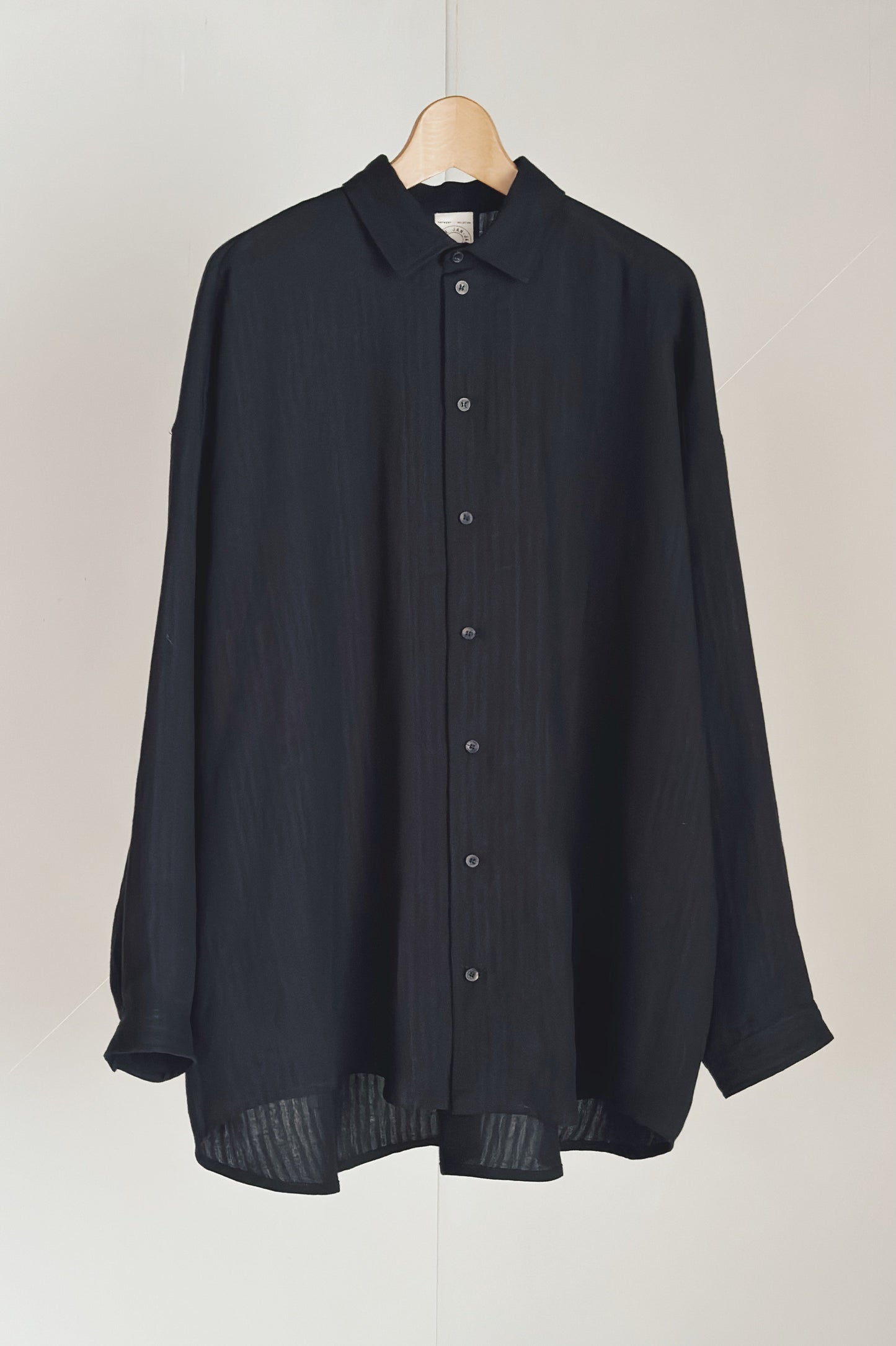 SHIRT#100 - LINEN SHIRTING BLACK - JAN JAN VAN ESSCHE