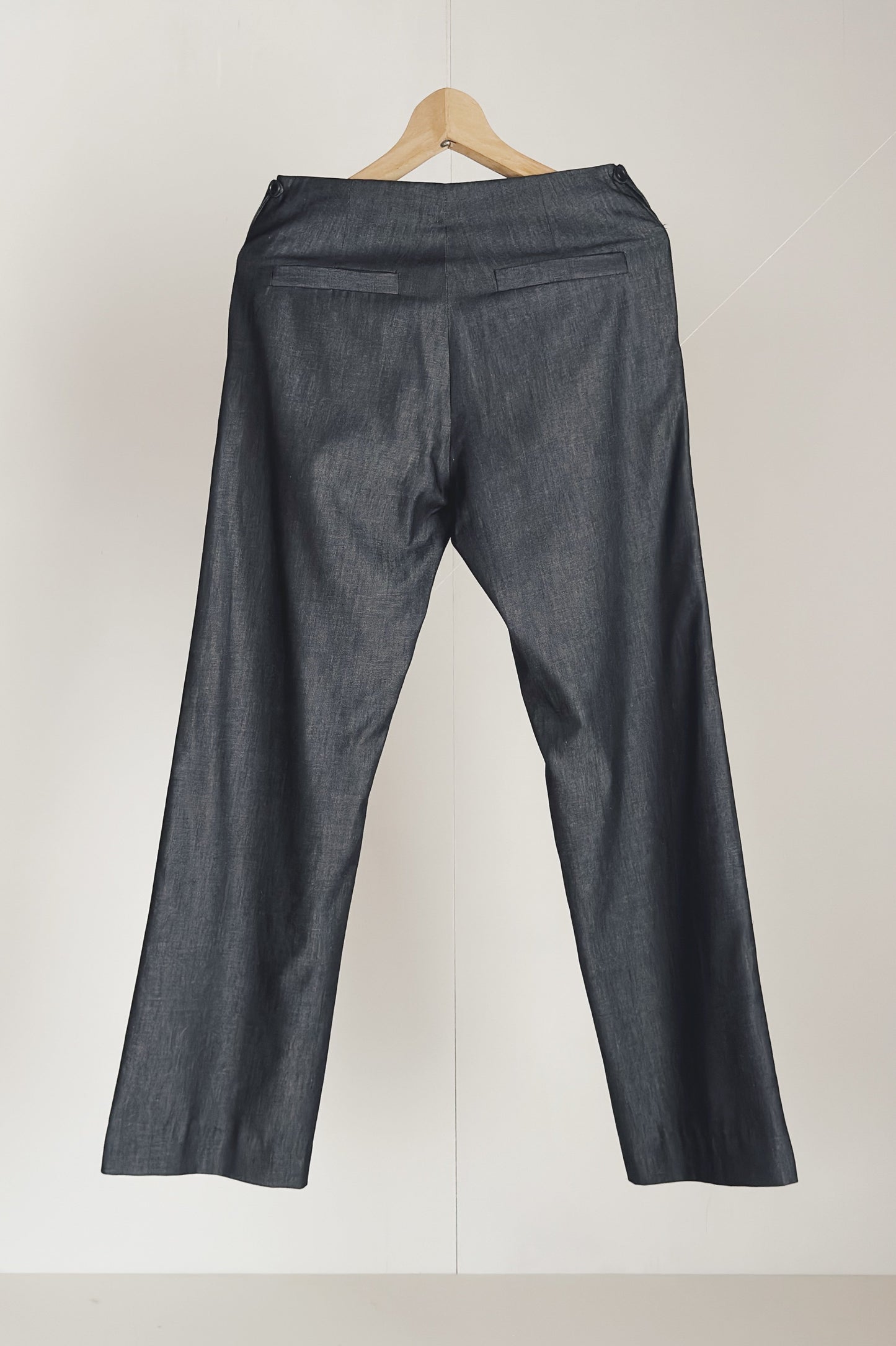 TAILORED TROUSERS - BLACK DENIM - GABRIELA COLL GARMENTS