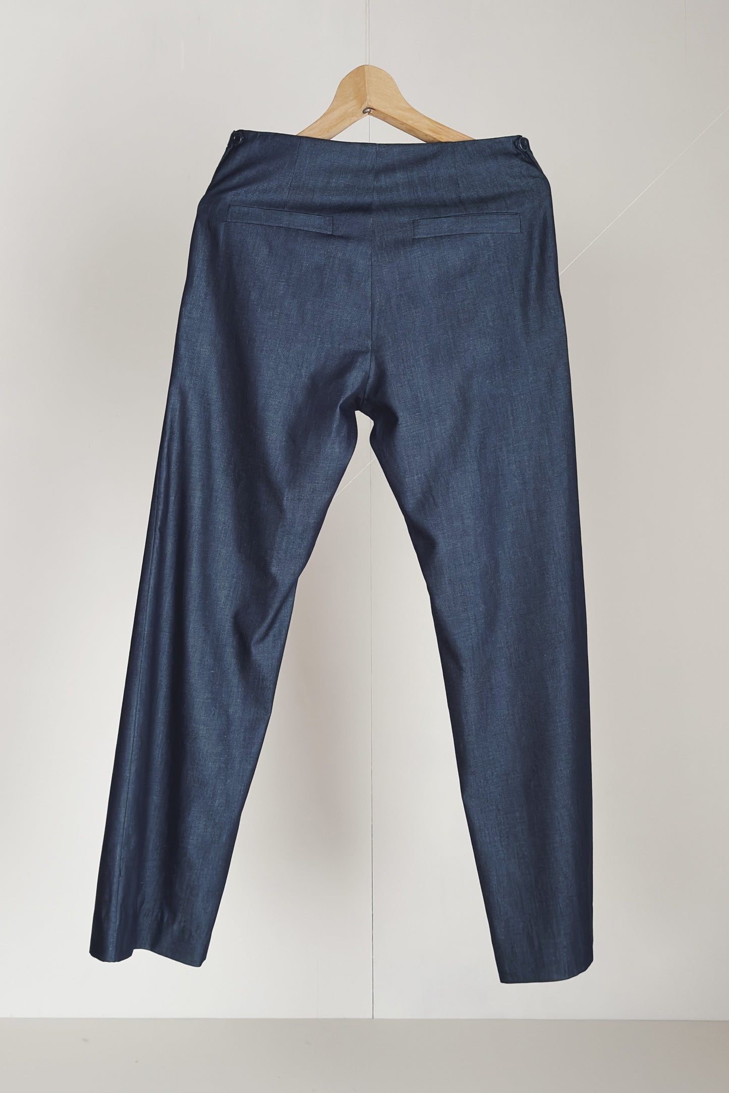 TAILORED TROUSERS - BLUE DENIM - GABRIELA COLL GARMENTS