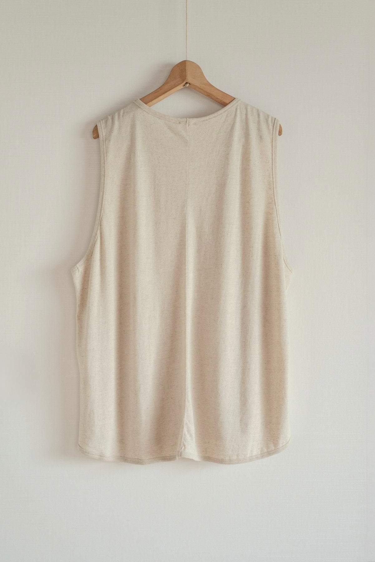 JAN-JAN VAN ESSCHE LOOSE FIT TANK TOP COTTON LINEN JERSEY NATURAL BROWN