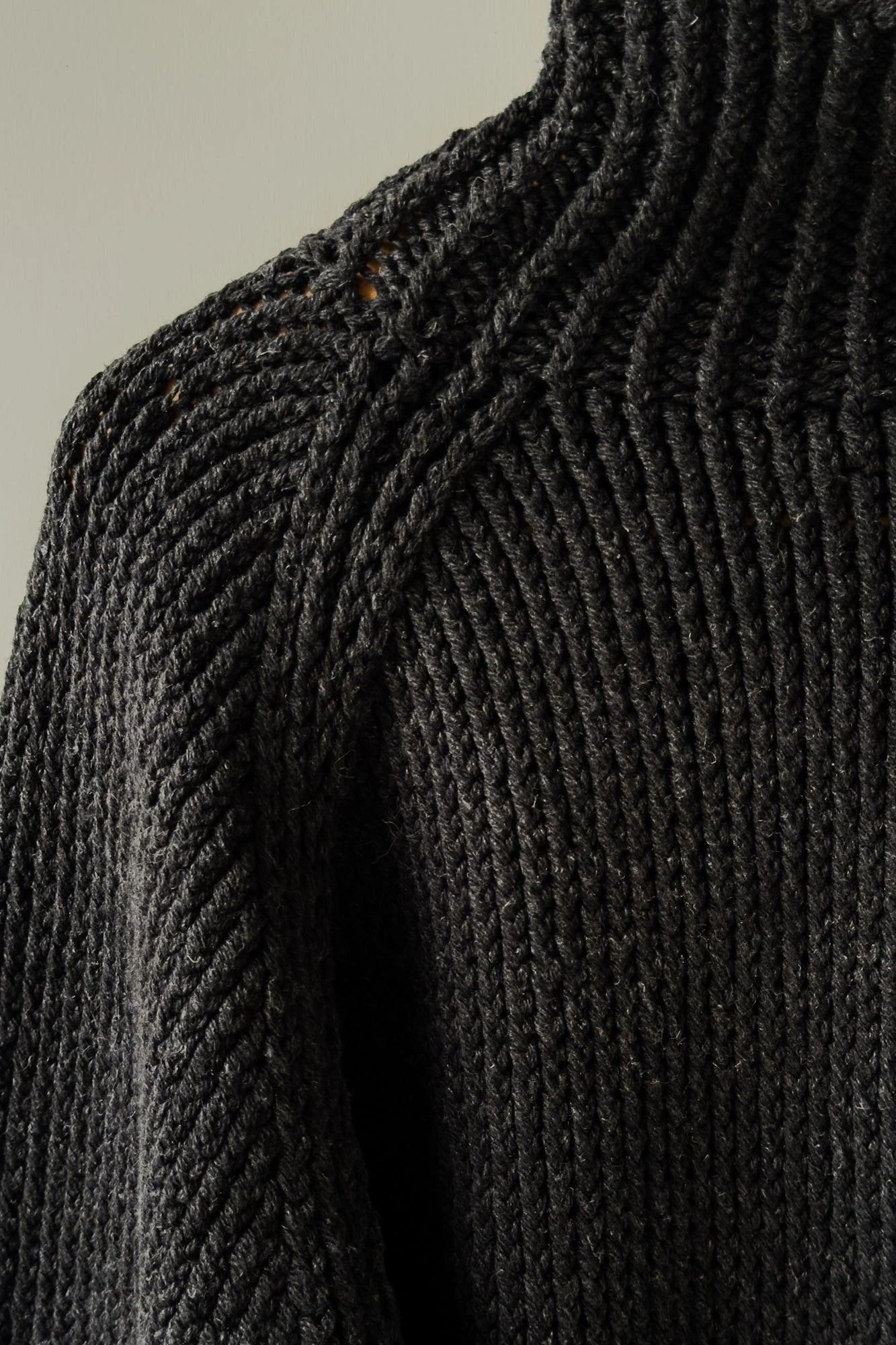 JAN-JAN VAN ESSCHE HAND KNITTED TURTLE NECK SWEATER LALIN PITCH BLACK