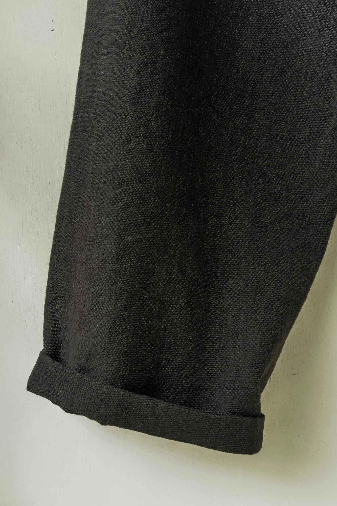 JAN-JAN VAN ESSCHE OVERSIZED 6 POCKET DENIM TROUSERS WOOL LINEN CANVAS BLACK MELE