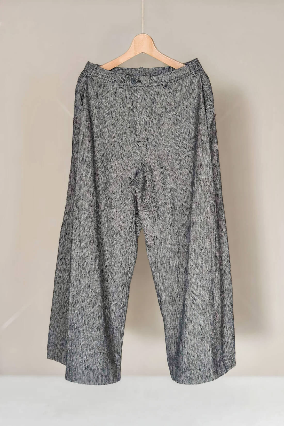 JAN-JAN VAN ESSCHE OVERSIZED DRESS PANTS SILK LINEN CLOTH BLACK & WHITE