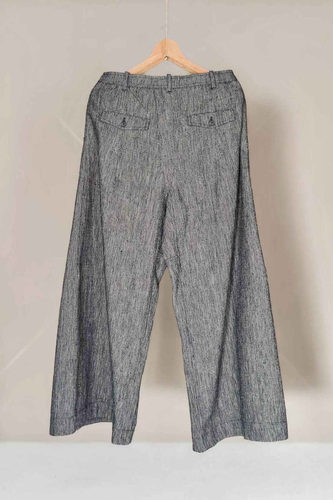 JAN-JAN VAN ESSCHE OVERSIZED DRESS PANTS SILK LINEN CLOTH BLACK & WHITE