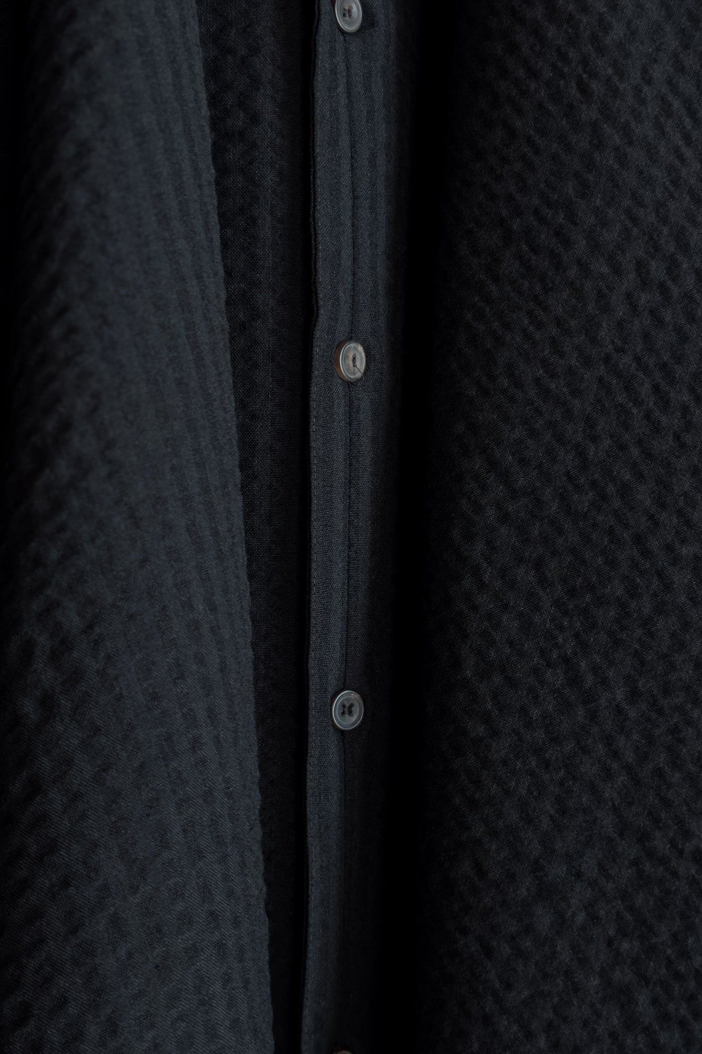 SHIRT#73 - BLACK STRUCTURED STRIPE WOOL - JAN JAN VAN ESSCHE