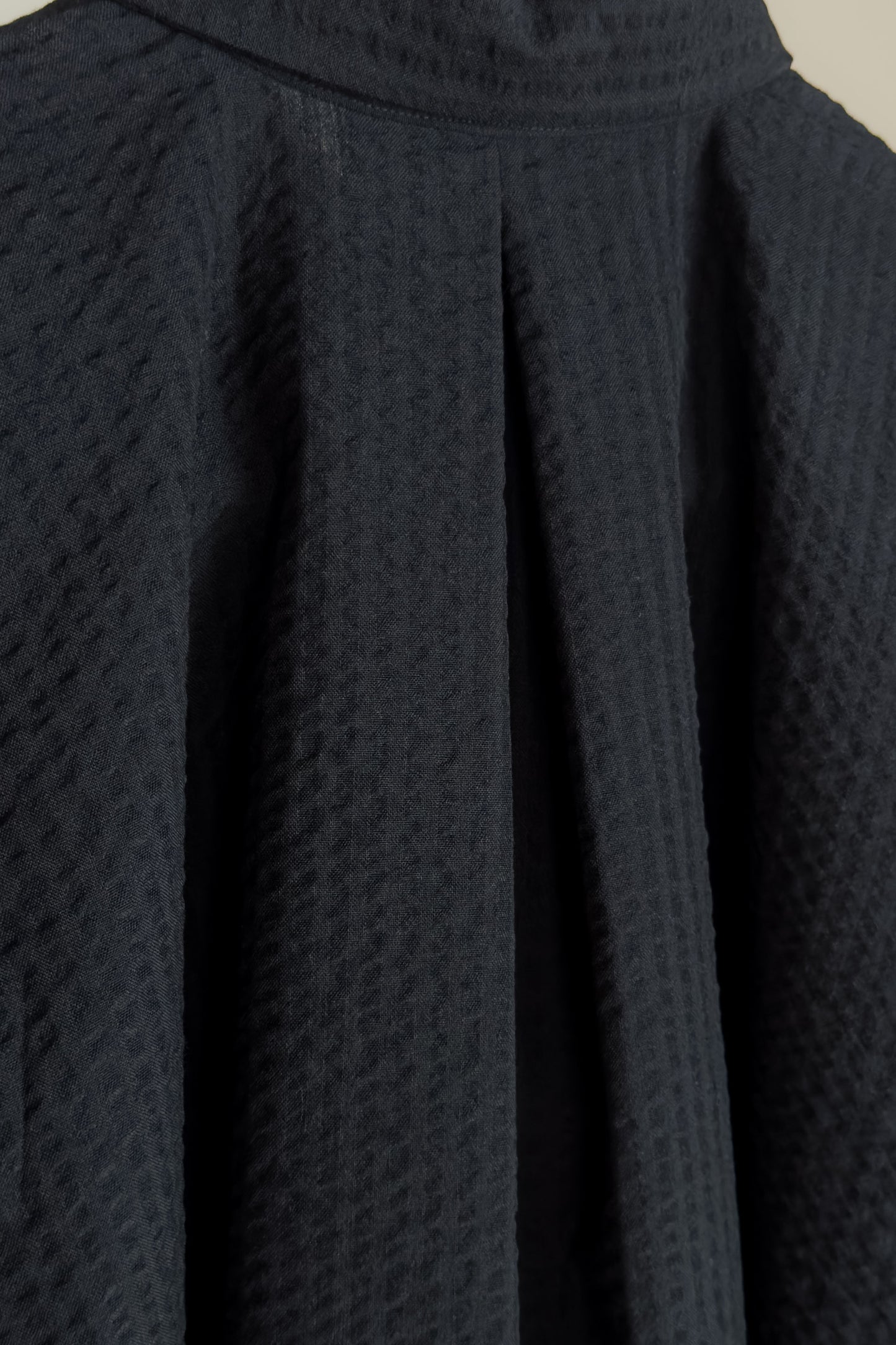 SHIRT#73 - BLACK STRUCTURED STRIPE WOOL - JAN JAN VAN ESSCHE