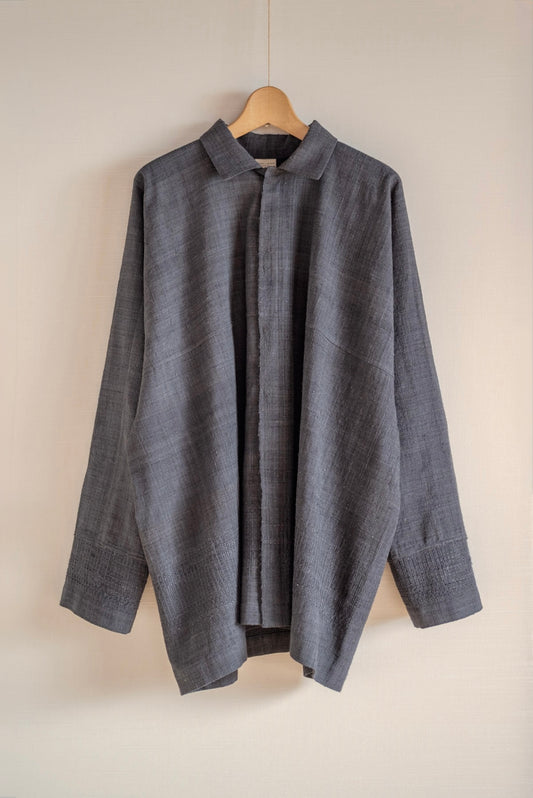 JAN-JAN VAN ESSCHE ERI SILK HANDWOVEN SHIRT