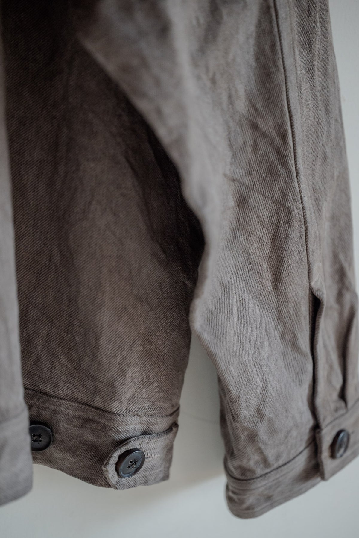 JAN-JAN VAN ESSCHE SOIL Jacket #64 in kakishibu and iron-dyed hemp cotton bamboo twill