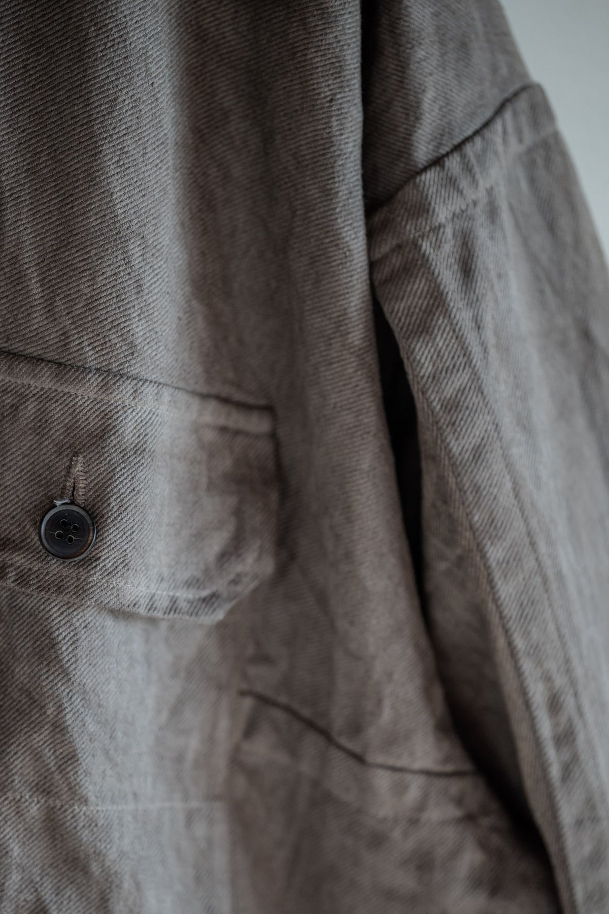 JAN-JAN VAN ESSCHE SOIL Jacket #64 in kakishibu and iron-dyed hemp cotton bamboo twill
