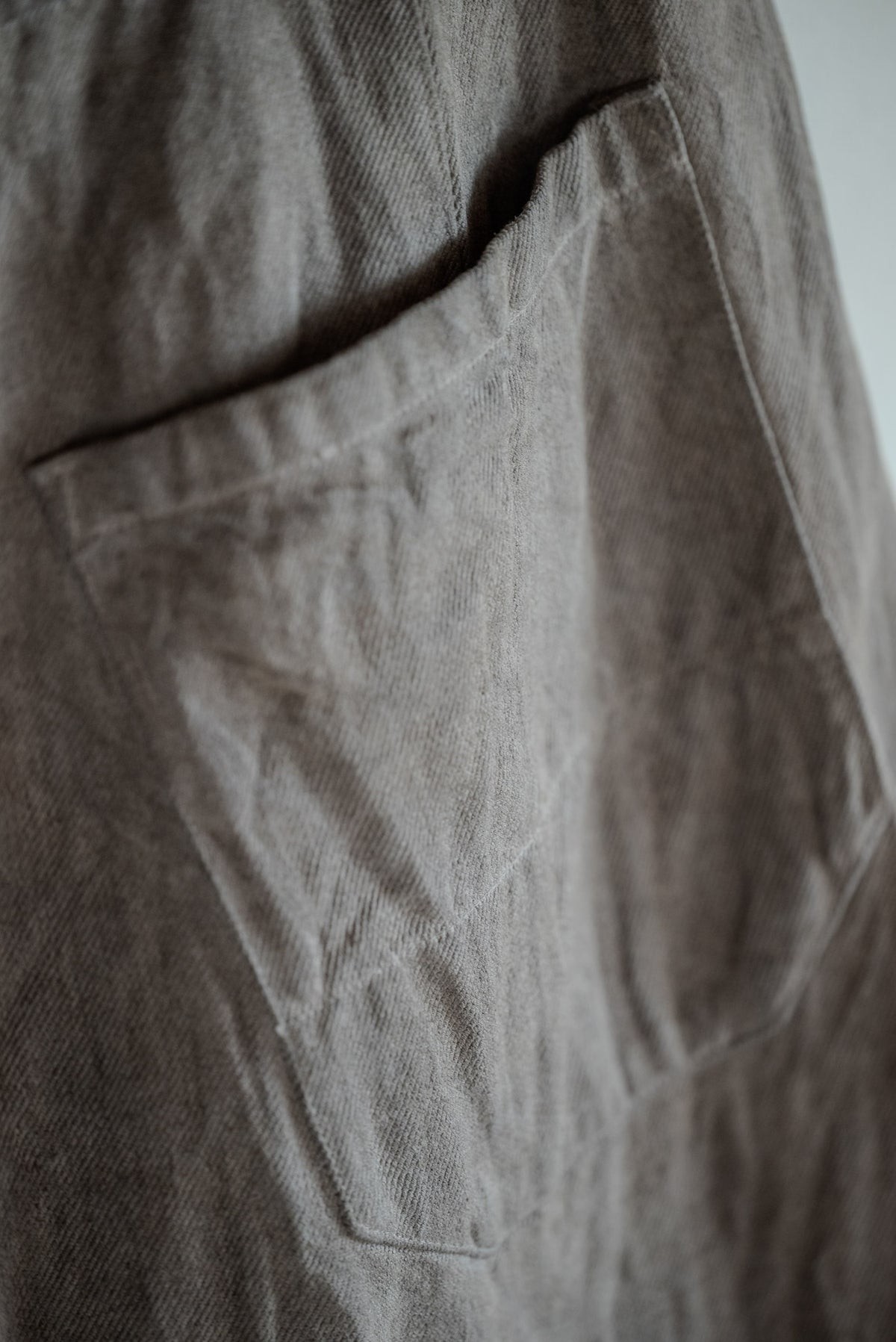 JAN-JAN VAN ESSCHE SOIL Trousers #90 in kakishibu and iron-dyed hemp cotton bamboo twill