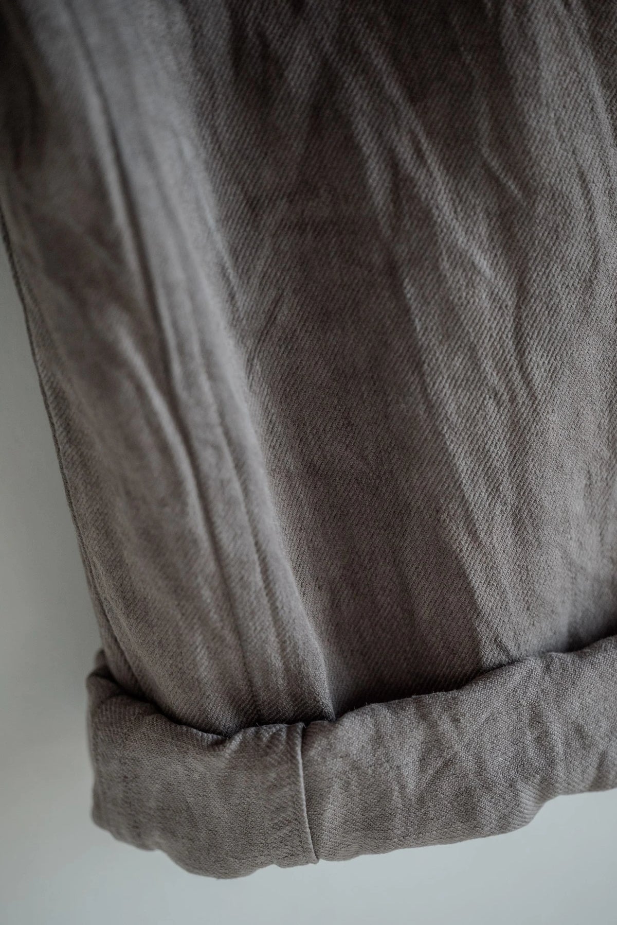JAN-JAN VAN ESSCHE SOIL Trousers #90 in kakishibu and iron-dyed hemp cotton bamboo twill