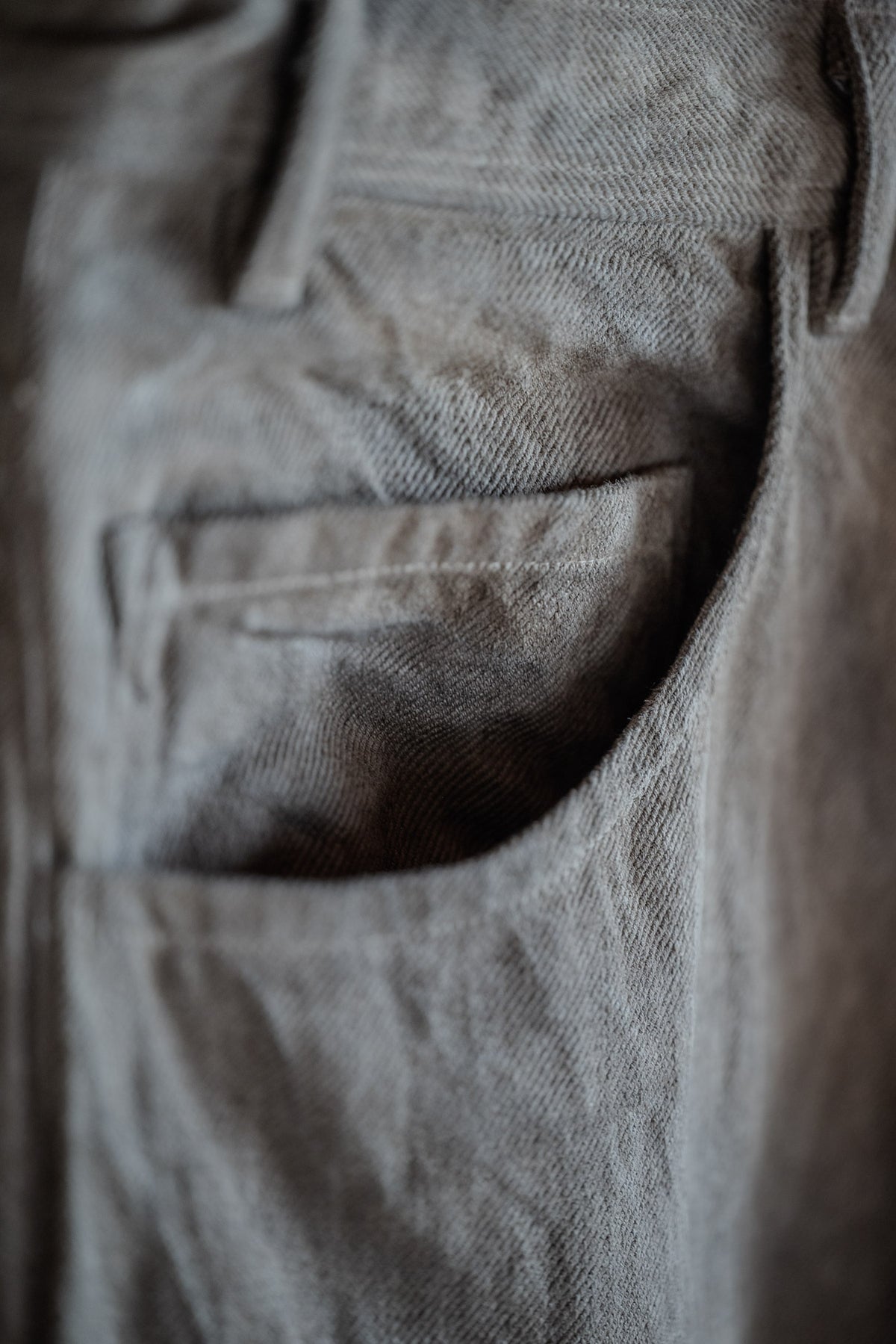 JAN-JAN VAN ESSCHE SOIL Trousers #90 in kakishibu and iron-dyed hemp cotton bamboo twill