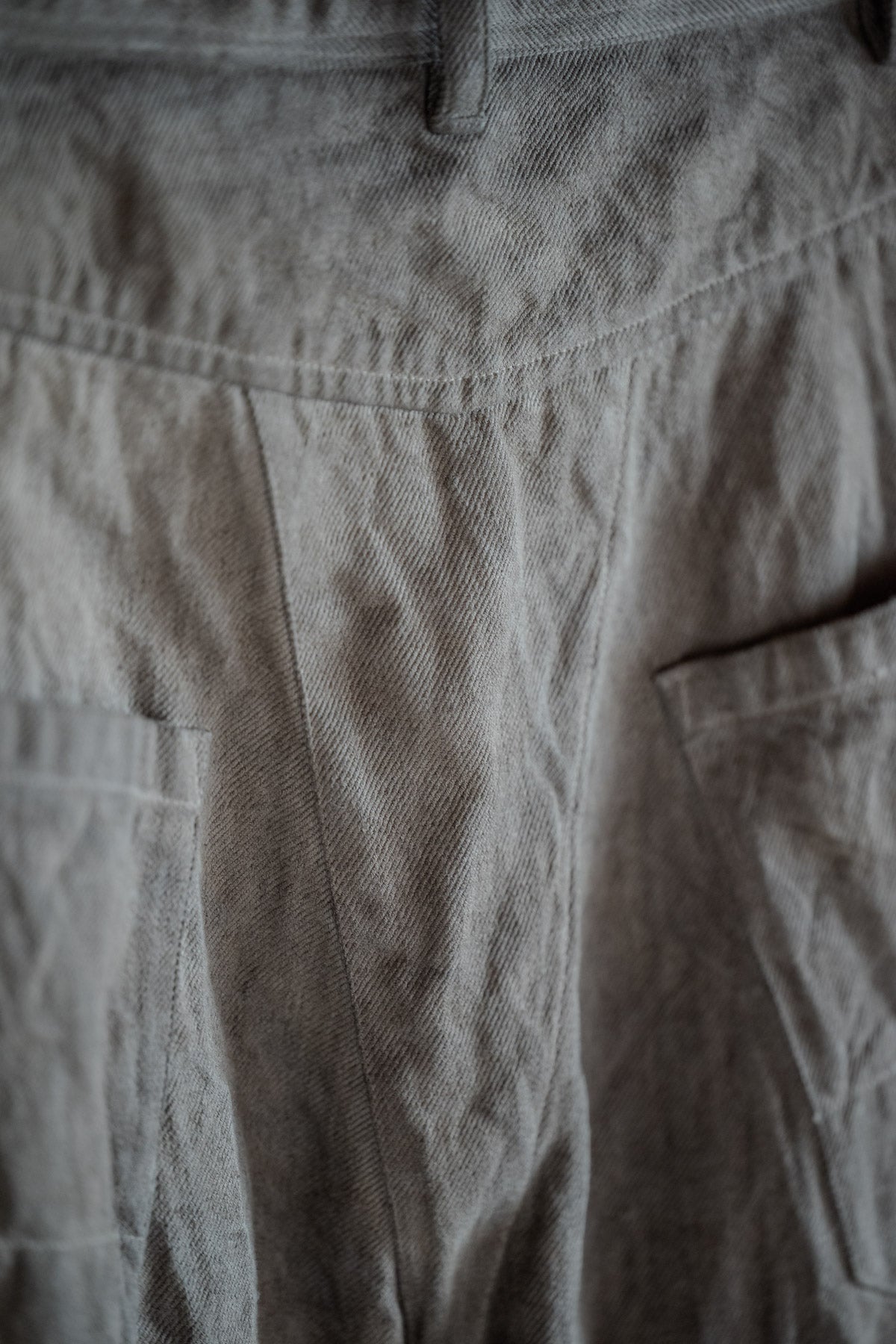 JAN-JAN VAN ESSCHE SOIL Trousers #90 in kakishibu and iron-dyed hemp cotton bamboo twill