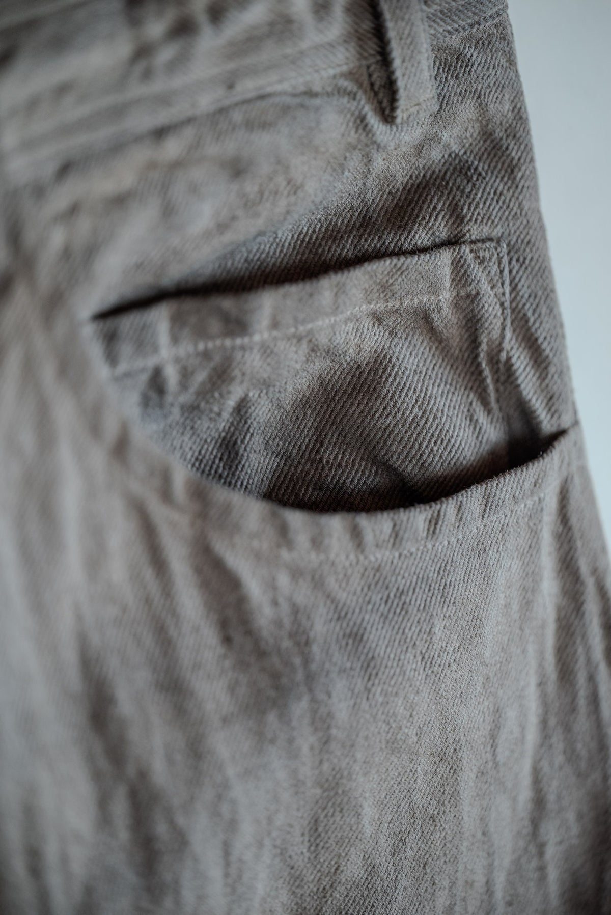 JAN-JAN VAN ESSCHE SOIL Trousers #90 in kakishibu and iron-dyed hemp cotton bamboo twill