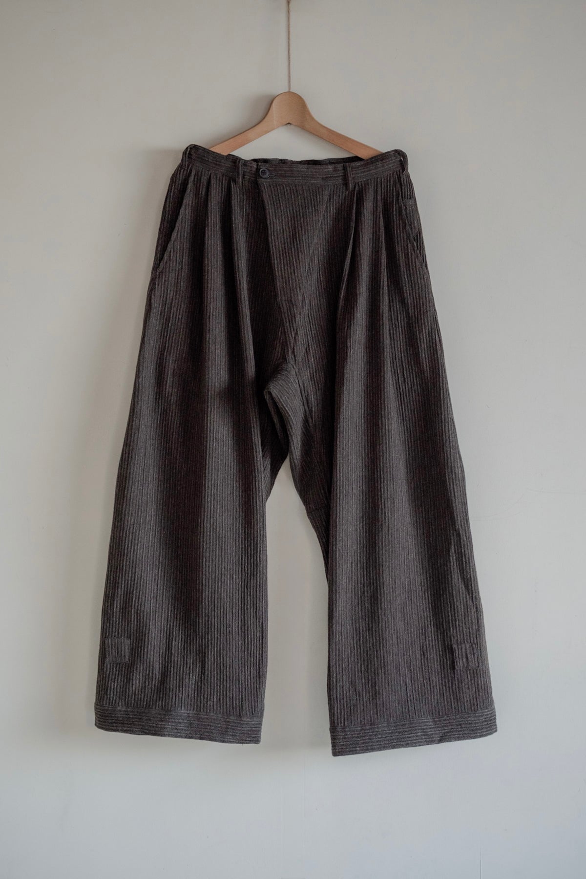 JAN-JAN VAN ESSCHE SOIL Trousers #93 in yak linen cotton — Brown Striped