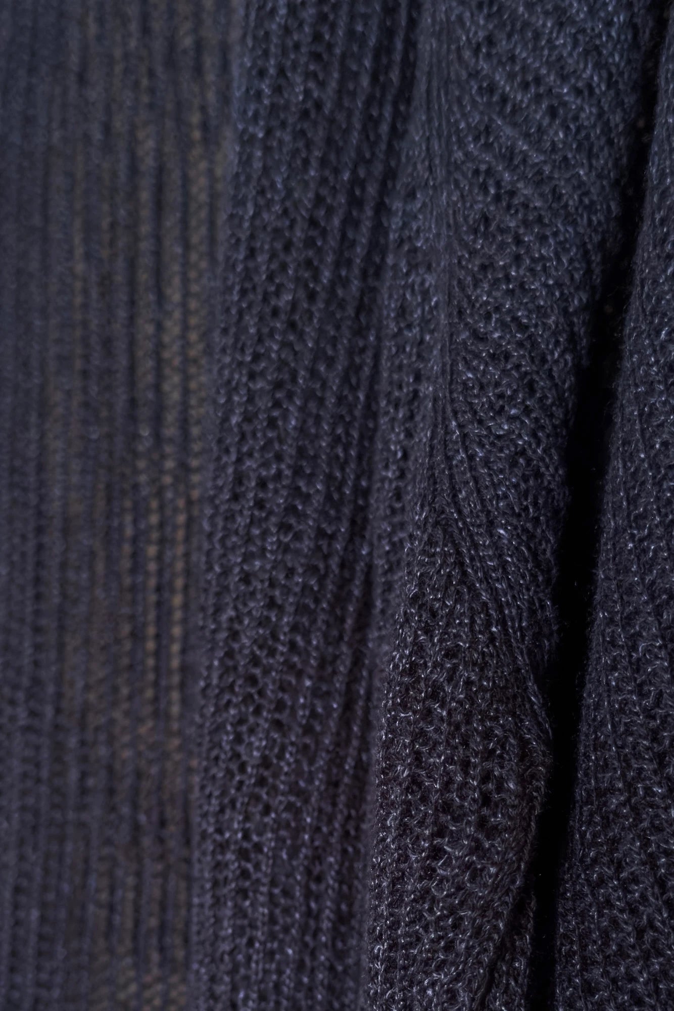 JAN-JAN VAN ESSCHE OVERSIZED MESH AJOUR KNIT LINEN COTTON YARN BLACK