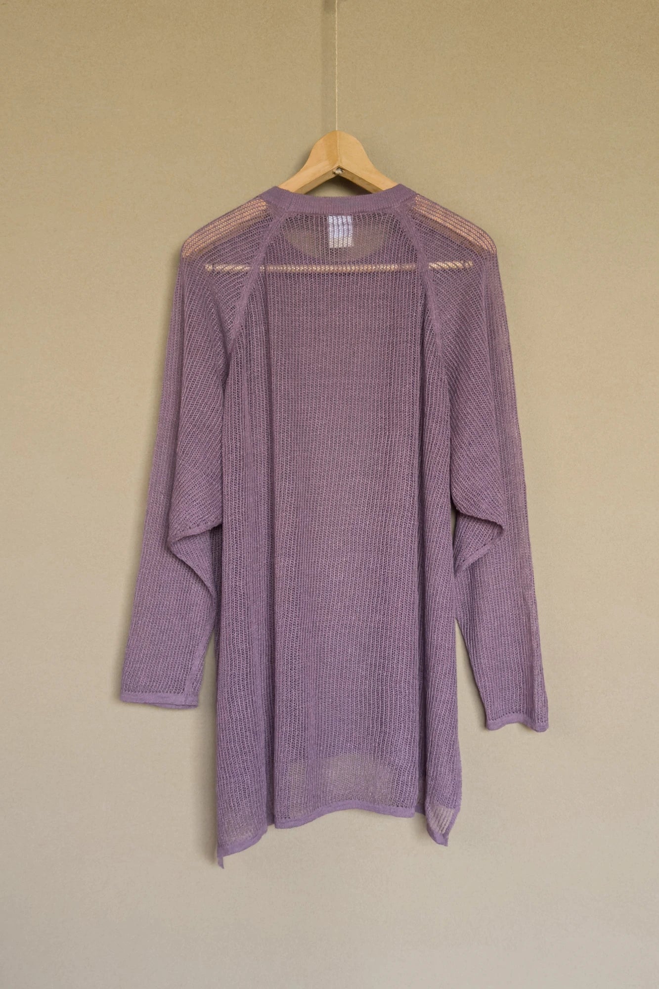 JAN-JAN VAN ESSCHE OVERSIZED MESH AJOUR KNIT LINEN COTTON YARN LAVENDER