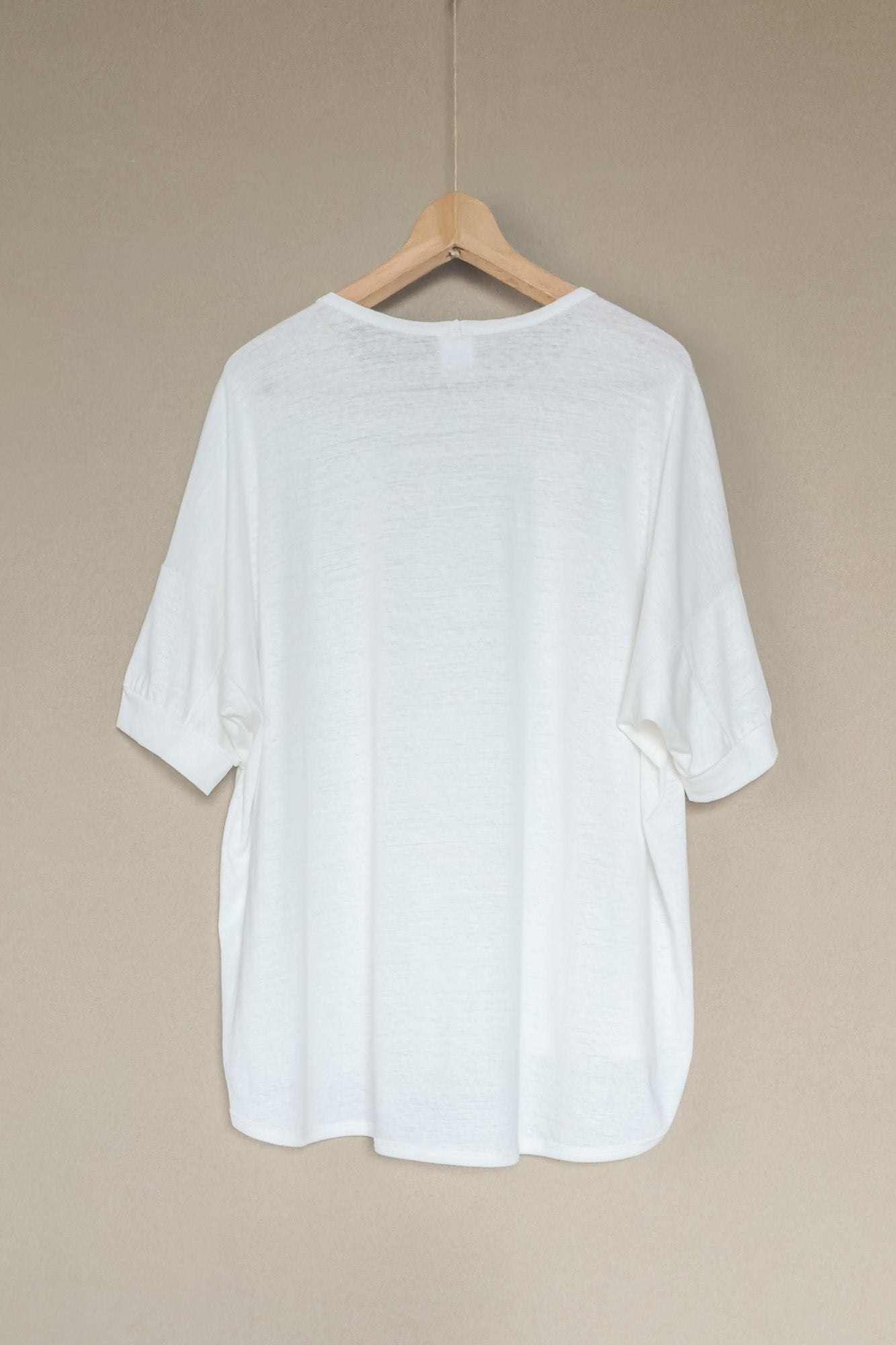 JAN-JAN VAN ESSCHE SHORT SLEEVE CREW NECK TEE ORGANIC COTTON LINEN OFF WHITE