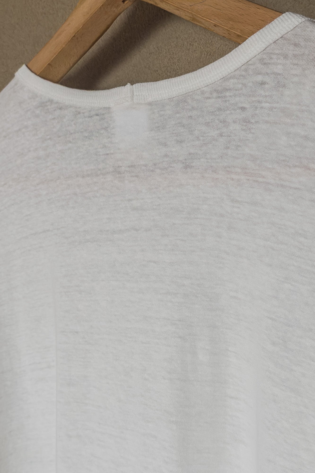 JAN-JAN VAN ESSCHE SHORT SLEEVE CREW NECK TEE ORGANIC COTTON LINEN OFF WHITE