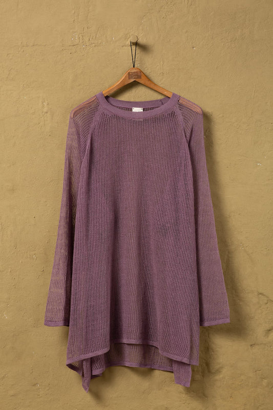 PRE-ORDER ○ JAN-JAN VAN ESSCHE OVERSIZED MESH AJOUR KNIT LINEN COTTON YARN LAVENDER