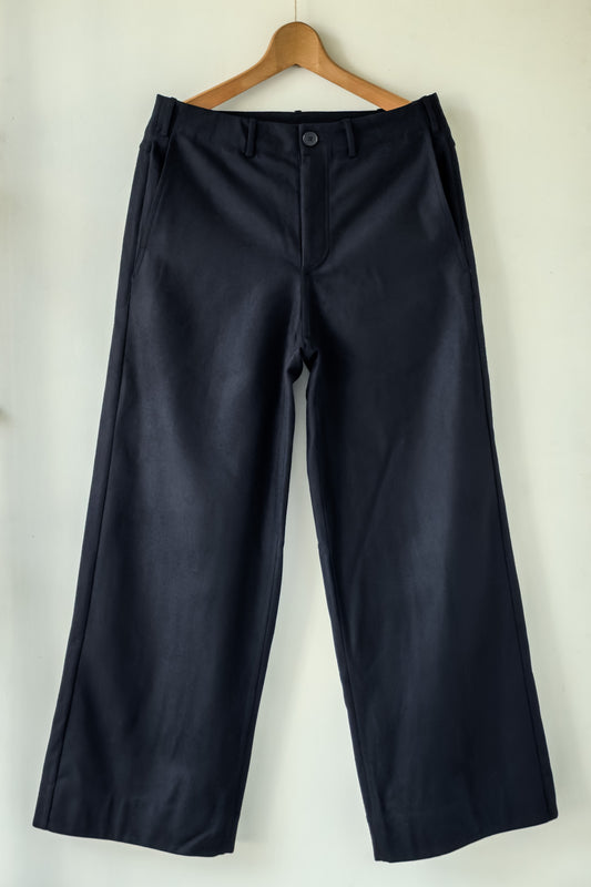 UNKRUID WIDE LEG TROUSERS BLACK FINE LODEN